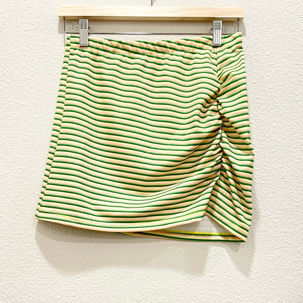 NWOT! HURLEY Multicolored Striped Cinged Mini Skirt!